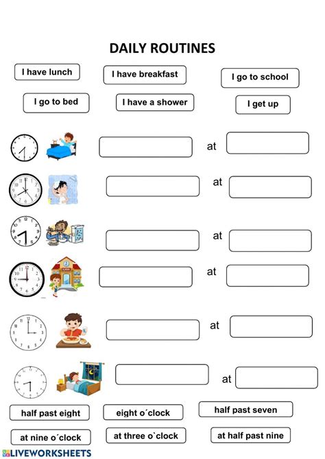 Daily Routines Interactive Activity For You Can Do The Exercises