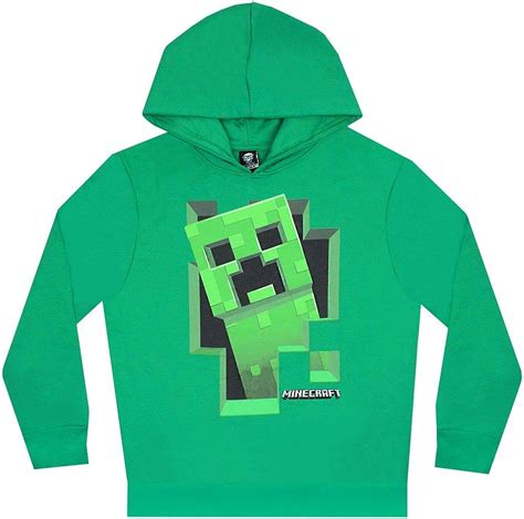 Minecraft Creeper Inside Boys Green Hoodie Gamer Kids Hooded Sweater