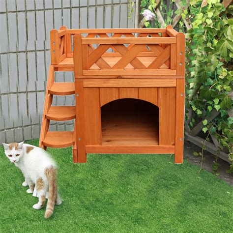 Zimtown 2 Story Outdoorindoor 20 Cat Housecondoshelter For Feral