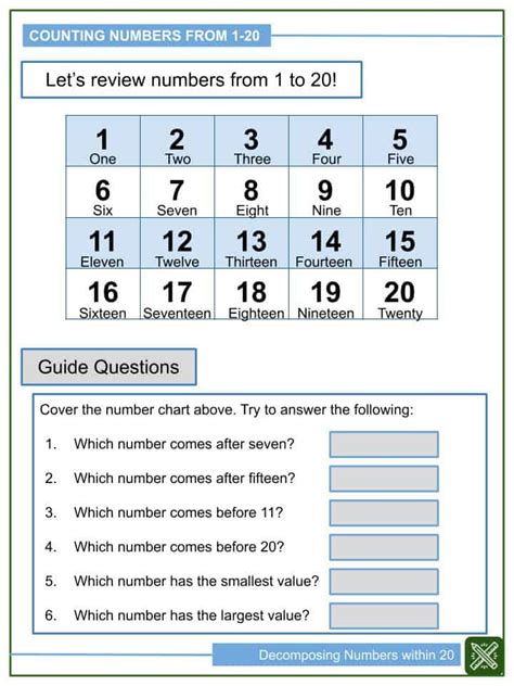Composing And Decomposing Numbers Grade 1 Worksheet