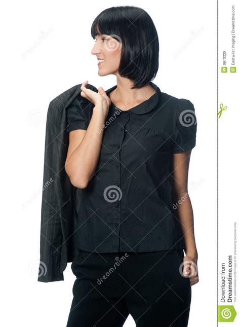 Businesswoman With Jacket Stock Photo Image Of Female 9973330