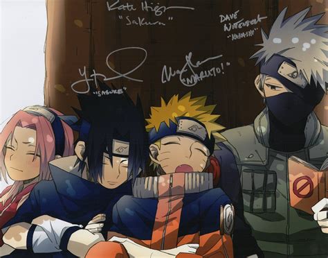 Naruto Cast Autograph 11x14 Multi Signed Rare Sasuke