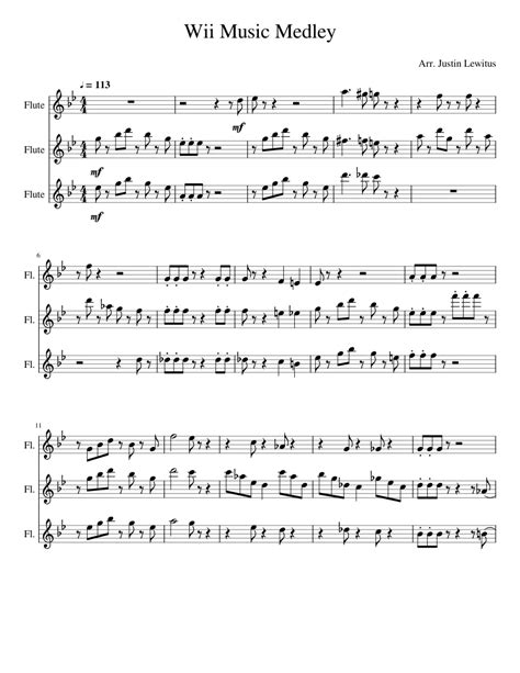 Best day of my life. Wii Music Medley for Flute Trio Sheet music for Flute ...