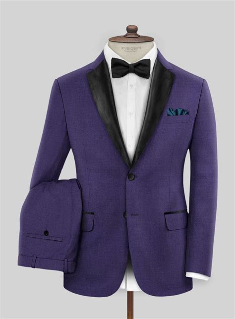 Napolean Violet Wool Tuxedo Suit In 2023 Blue Tweed Suit Tuxedo Suit