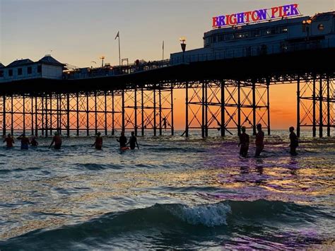 Sunset On Brighton Beach Brighton East Sussex England Moving To England