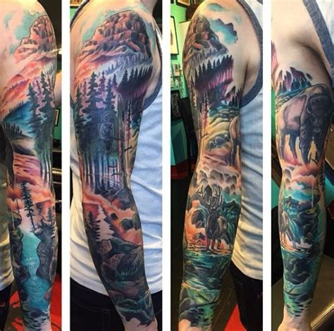 25 Bästa Men Sleeve Tattoos Idéerna På Pinterest Armtatueringar Vargtatueringar Och