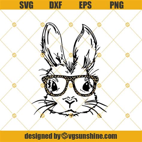 Easter Bunny With Glasses SVG, Bunny With Glasses SVG, Cute Easter SVG