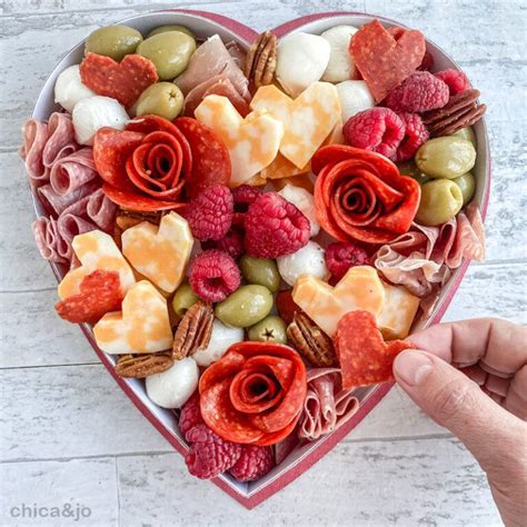 Valentines Day Charcuterie Board In A Heart Shaped Candy Box Chica
