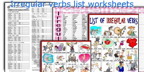 english teaching worksheets irregular verbs list