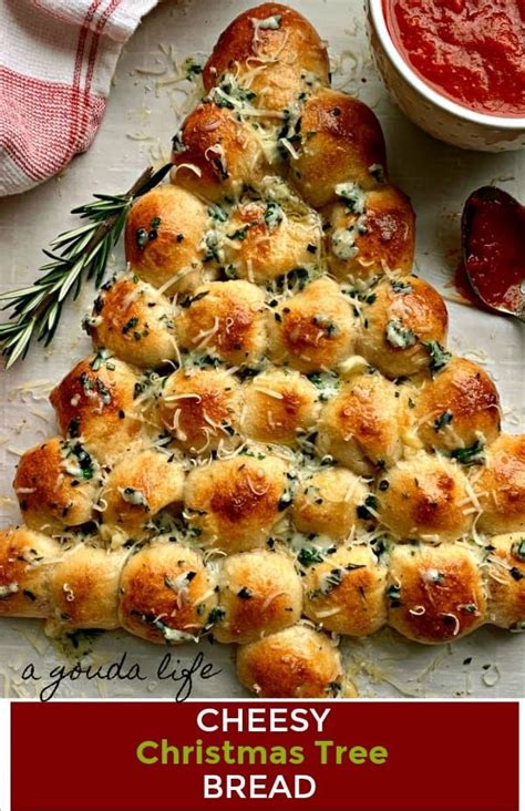 This festive christmas appetizer couldn't be easier to make, and you can be sure everyone will love it! Cheesy Christmas Tree Bread with garlic butter ~ A Gouda Life | Recipe | Easy comfort food ...