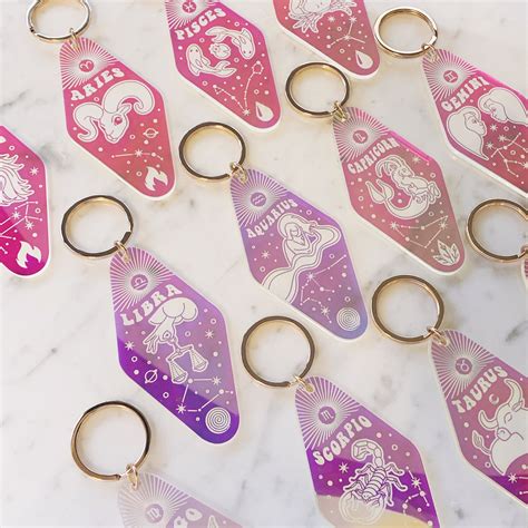 Zodiac Keychain Astrology T All Signs Holographic Etsy Uk
