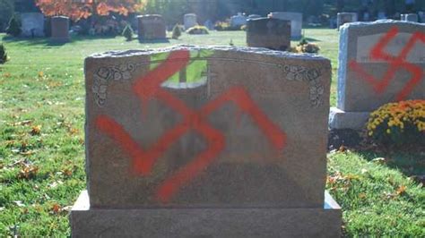 Swastikas Obscene Words Spray Painted On Gravestones