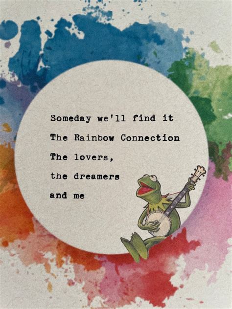 Print Kermit Rainbow Connection Song Lyrics The Muppet Movie Etsy