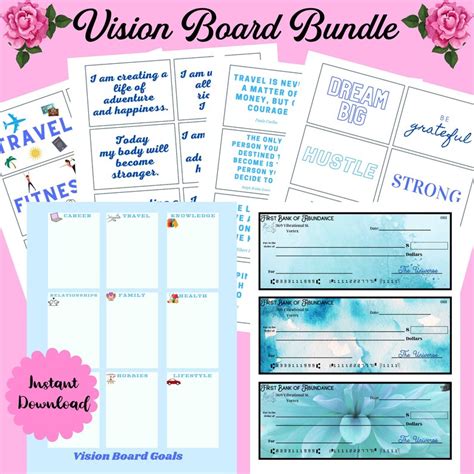 Vision Board Kit 2023 Printable Vision Board Bundle Vision Etsy Canada