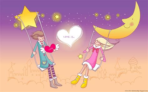 Free Download Cute Cartoon Couple Love Hd Wallpapers For Valentines