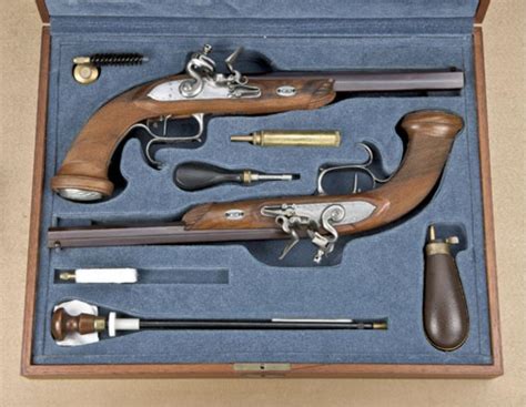 Pair Of Contemporary Italian Made Flintlock Dueling Pistols Signed