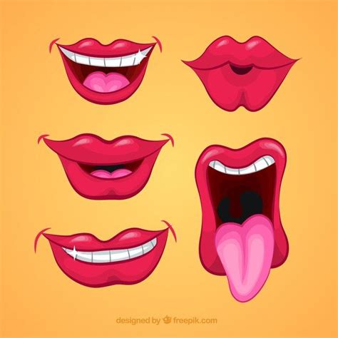 Various Mouth Shapes And Mouths With Teeth