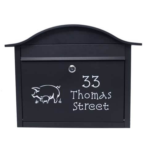 Dublin Black Letterbox Personalised With Your Address