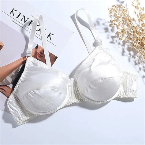 2018 Ms New Sexy Lingerie Silk Bra Thin Section Large Size Double Sided Silk Seamless Underwear