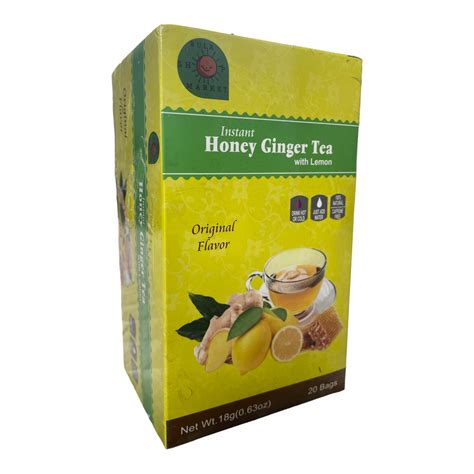 Bulkshopmarket Instant Honey Ginger Tea With Lemon 20 Bags Bulkshopmarket