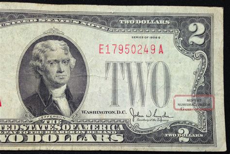 1928 G 2 Two Dollar Bill Us Currency Note Circulated 1928g Very