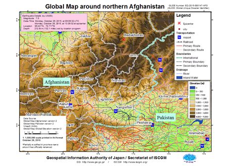 You can also find the elevation of a single location, simply enter the address you want the elevation. Global Map around northern Afghanistan - Elevation (as of 28 October 2015) - Afghanistan | ReliefWeb