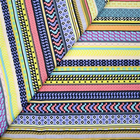 Colorful Geometric Fabric Colorful Tribal Stripe Printed Etsy