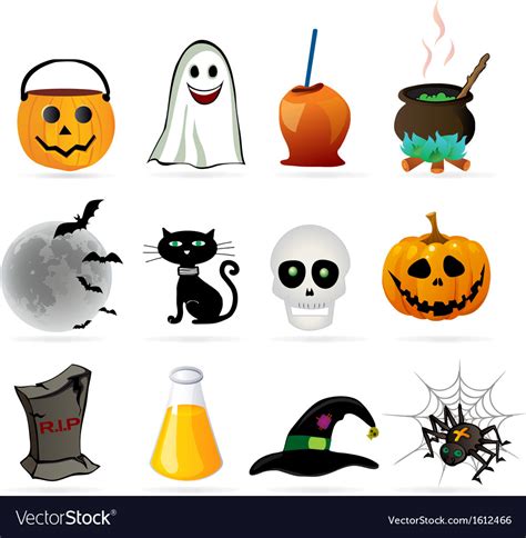 Halloween Icon Set Royalty Free Vector Image Vectorstock