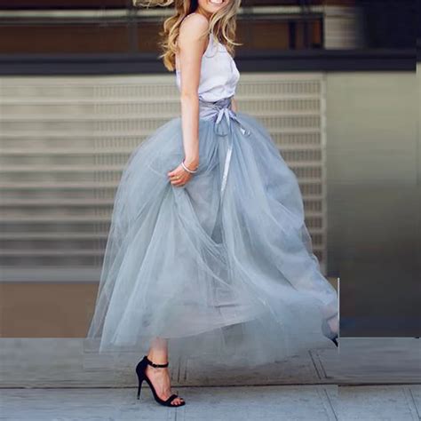 fashion women summer style long tulle skirts a line floor length skirts custom made maxi skirts