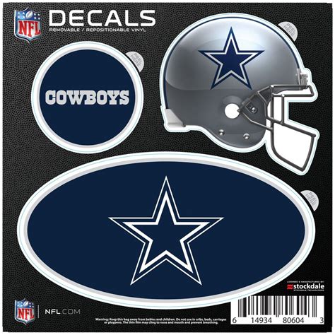 Dallas Cowboys Repositionable 3 Pack Decal Set