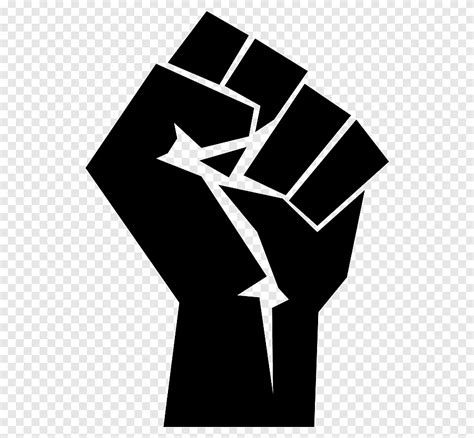Black Fist Logo Raised Fist Thumb Signal Fist White Hand Png Pngegg