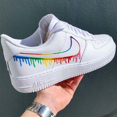 Rainbow Drip Custom Nike Air Force One Sneaker Nike Shoes Air Force Pride Shoes Custom Nike