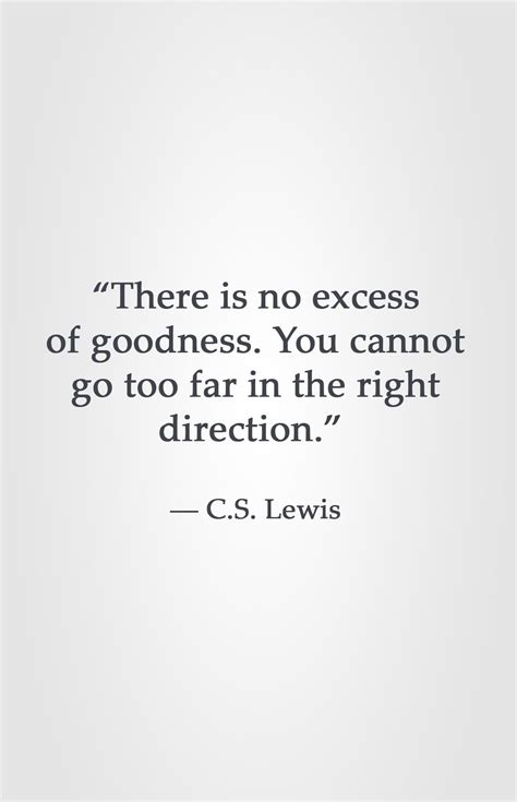 There Is No Excess Of Goodness You Cannot Go Too Far In The Right