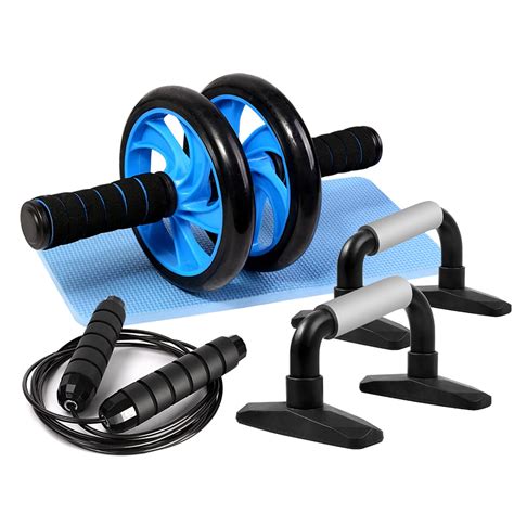 Buy Odoland 4 In 1 Ab Wheel Roller Kit Ab Roller Pro With Push Up Bar Jump Rope And Knee Pad