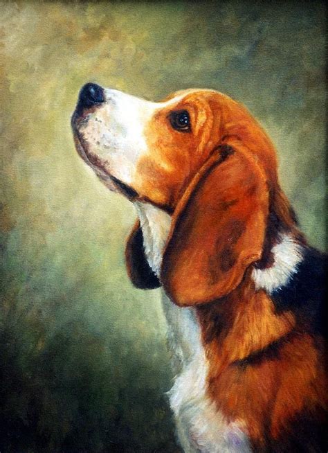 Beagle Dog Portrait By Olde Time Mercantile Dog Portraits Painting