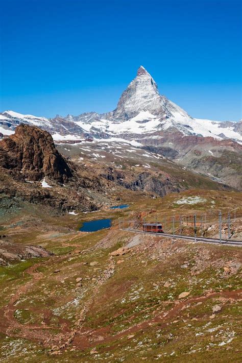 Riffelsee Lake And Matterhorn Switzerland Stock Photo Image Of