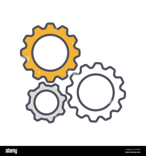 Gear Settings Thin Line Symbol Cogwheel Icon Innovation Logo Vector