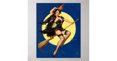 Halloween Witch Pin Up Girl Witch Poster Zazzle