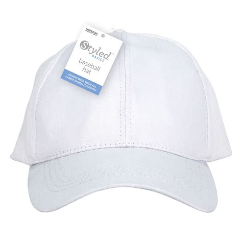 Styled Basics White Baseball Hat Expandable Hook And Loop Tab Closure