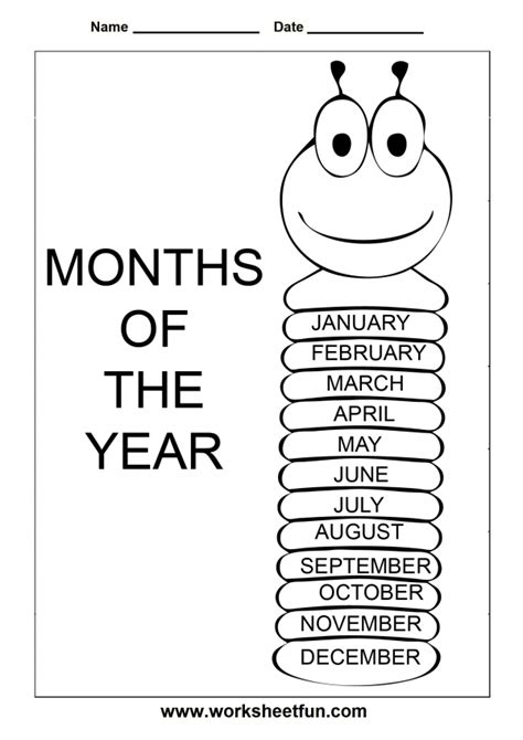 Months Of The Year Preschool Learning Activities Kindergarten