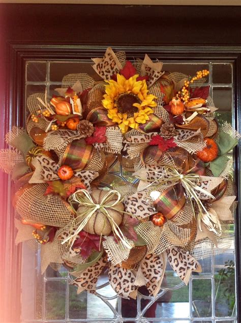 Items Similar To Fall Deco Mesh Wreaththanksgiving Wreath On Etsy