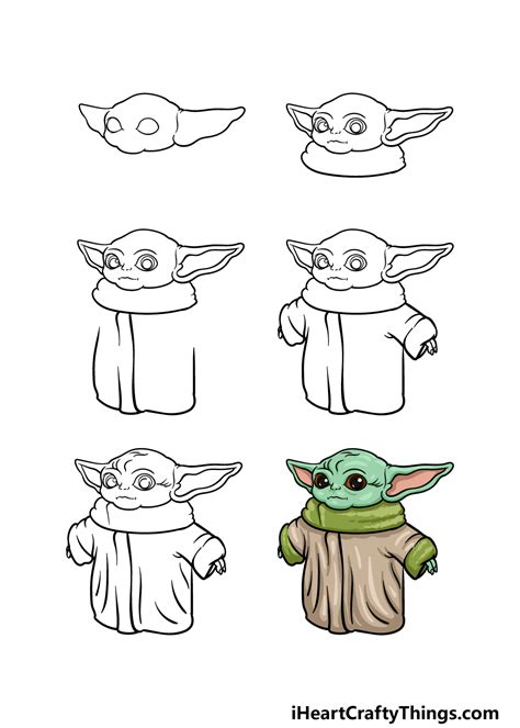 Easy How To Draw Baby Yoda Tutorial Video And Coloring Page Oggsync Com