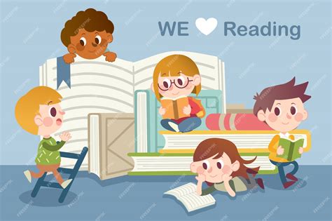 Premium Vector We Love Reading Illustration