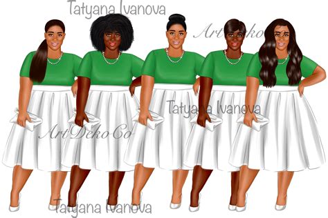 Sisterhood Clipart Sorority Clipart Afro Girls Clipart Etsy