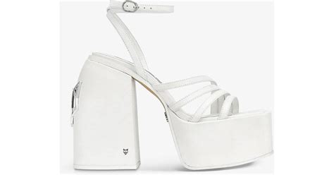 Naked Wolfe Jada Leather Platform Sandals In White Lyst