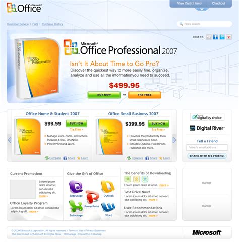 Ms Office Professional 2007 Landing Page More Lions