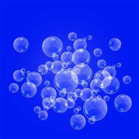 Bubbles Underwater Texture Isolated On Blue Background Fizzy Sparkles