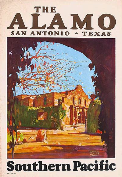 The Alamo Vintage Travel Poster Poster Von Stickart Marek Vintage