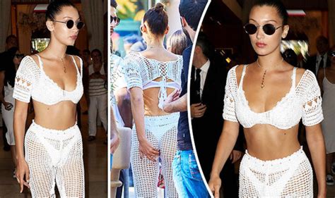 bella hadid sends temperatures soaring as she flashes bare bottom in see through ensemble