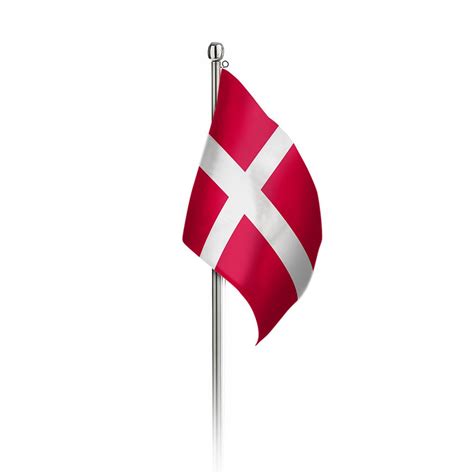Dannebrog, pronounced ˈtænəˌpʁoˀ) is red with a white scandinavian cross that extends to the edges of the flag; Danmark flag